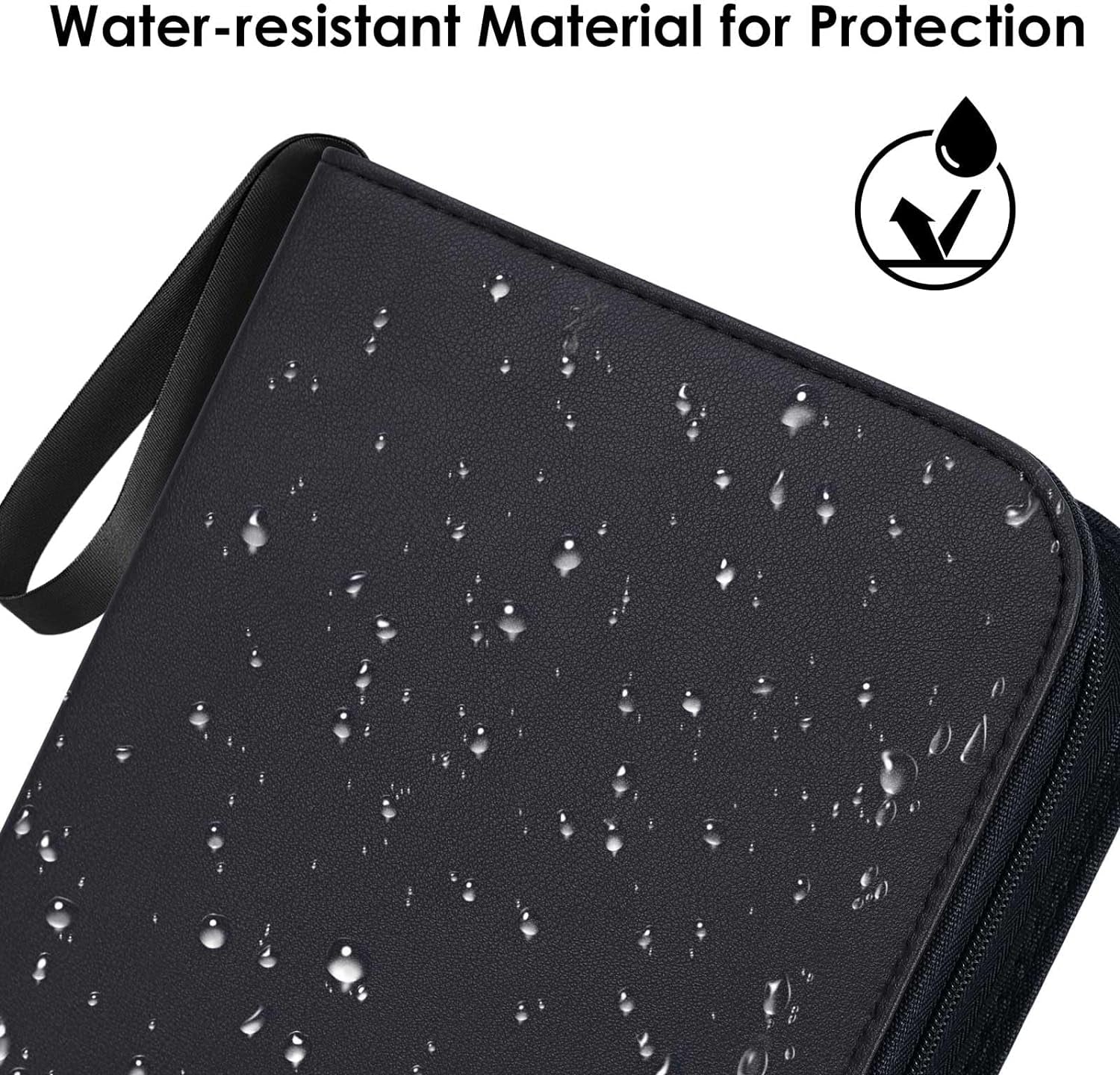 400 Pockets Binder Sleeves Card Carrying Case Fit for Baseball Cards, Trading Cards, Football Cards and Sports Cards (Black)